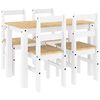 vidaXL 5-delige Eethoek PANAMA massief grenenhout wit