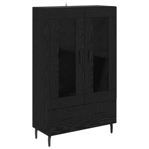 vidaXL Highboard met lade Zwart Eiken 69,5 x 31 x 115 cm Bewerkt hout