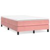 vidaXL Boxspring bed fluweel roze 120x200 cm