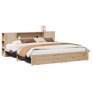 vidaXL Bed met boekenkast zonder matras massief grenenhout 180x200 cm
