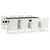 vidaXL 9-delige Tuinset met kussens poly rattan wit
