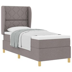 vidaXL Boxspringbed met Matras Donkergrijs 90x190 cm Taupe 80 x 200 cm