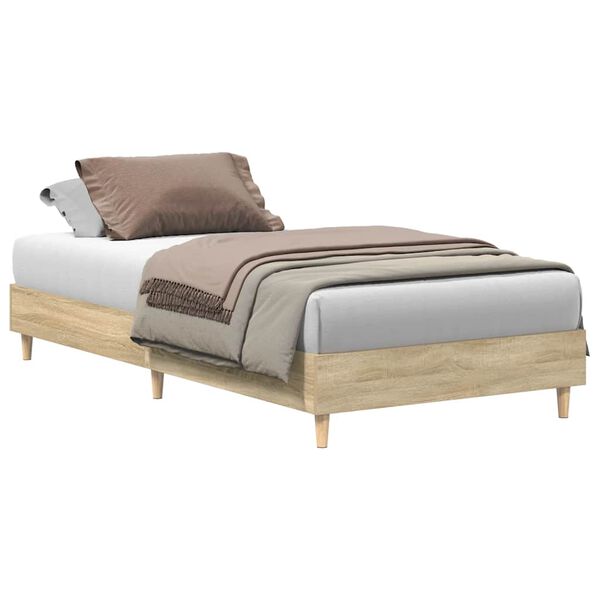 vidaXL Bedframe zonder matras 100x200cm spaanplaat sonoma eikenkleurig