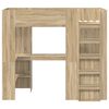 vidaXL Loft Bedframe met Bureau Sonoma Eiken 90 x 200 cm Bewerkt hout