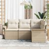 vidaXL Tuin Sofa Set met kussen 4 pcs Beige poly rattan