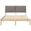 vidaXL Bedframe Bruin en taupe 160 x 200 cm Massief grenenhout