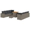 vidaXL Tuin Sofa Set met kussen met opslag 11 pcs Grijs poly rattan