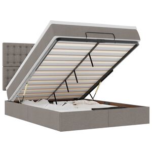vidaXL Ottoman bed met matras 140x200cm stof taupe