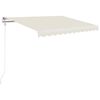 vidaXL Luifel handmatig uittrekbaar met LED 350x250 cm cr&egrave;mekleurig