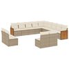 vidaXL 13-delige Loungeset met kussens poly rattan beige