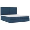 vidaXL Ottoman bed met matrassen 200x200cm stof blauw