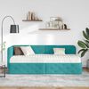 vidaXL Hoekbedframe met matras Turquoise 80 x 200 cm Fluweel