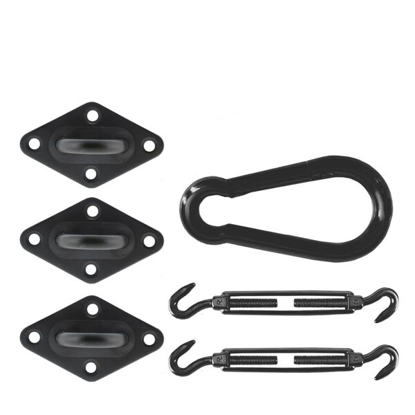 Livin'outdoor Bevestigingsset driehoekig schaduwdoek zwart