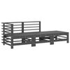 vidaXL 3-delige Loungeset met kussens massief hout grijs