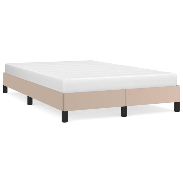 vidaXL Bedframe zonder matras 120x190 cm kunstleer cappuccinokleurig