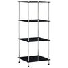 vidaXL Kastje 4-laags 40x40x100 cm gehard glas zwart