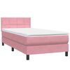 vidaXL Boxspring met matras en LED fluweel roze 90x210 cm