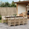 vidaXL 9-delige Tuinset met kussens poly rattan beige