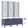 vidaXL Tuin Pot met Irrigatie en Wielen 3 st Grijs 120 x 40 x 148 cm