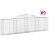 vidaXL Schanskorven 9 st gewelfd 300x30x80/100 cm gegalvaniseerd ijzer