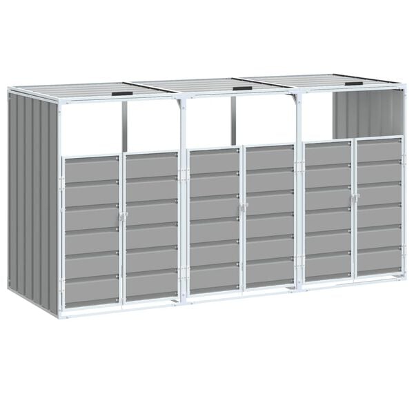 vidaXL Containerberging voor 3 containers 216x81x115 cm staal grijs