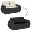 vidaXL Tuin Sofa Set met kussen met opslag 14 pcs Zwart en cr&egrave;me