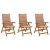vidaXL Recliner Tuinstoelen 3 st Naturel Massief Acaciahout