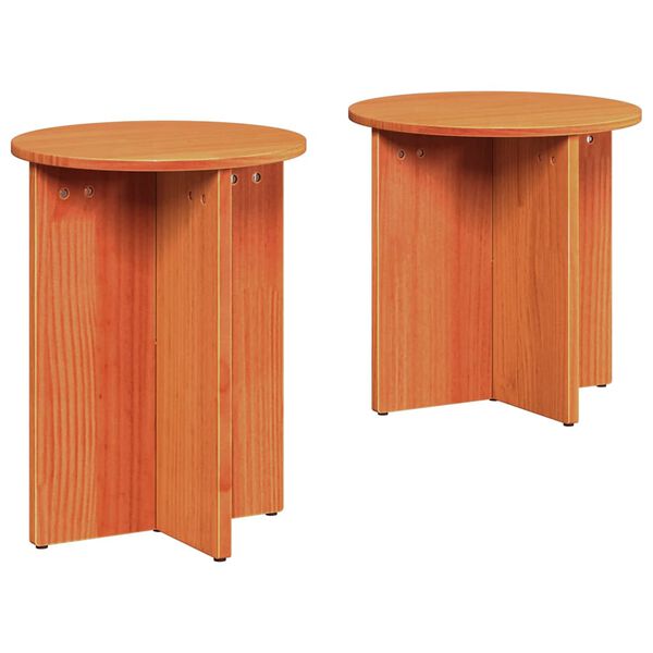 vidaXL Salontafel 2 pcs Wasbruin