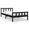 vidaXL Bedframe massief hout zwart 90x200 cm