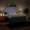 vidaXL Boxspring met matras stof blauw 180x200 cm