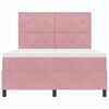 vidaXL LED Box Spring Bed met matras Roze 140 x 190 cm Stof