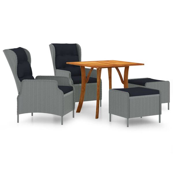 vidaXL 5-delige Tuinset lichtgrijs