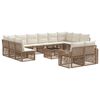 vidaXL Tuinbankenset 13 st Beige en Cr&egrave;me Wit poly rattan