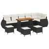 vidaXL Tuinbankenset 10 st Zwart poly rattan