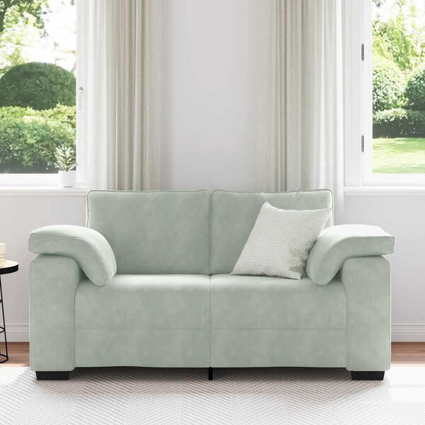 vidaXL Loveseat bank 120 cm fluweel lichtgrijs