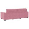 vidaXL 3-delige Loungeset met kussens fluweel roze