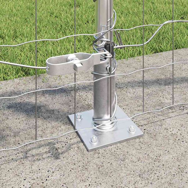 vidaXL Hek met Paal Zilver 1 x 25 m Staal