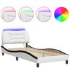 vidaXL Bedframe met LED zonder matras "Hvar" wit en zwart 90x190 cm