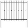 vidaXL Spike Fence Zwart 200 x 200 cm Gepoedercoat staal