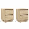 vidaXL Nachtkastje 2 st Sonoma Eiken 39 x 34,5 x 50 cm Bewerkt hout