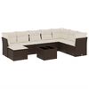 vidaXL 9-delige Loungeset met kussens poly rattan bruin