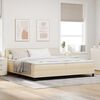 vidaXL Boxspring bed met matras met LED Cr&egrave;me 200 x 200 cm Stof