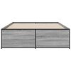 vidaXL Bedframe bewerkt hout metaal grijs sonoma eiken 120x190 cm