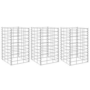 vidaXL Gabion plantenbakken 3 st verhoogd 30x30x50 cm ijzer