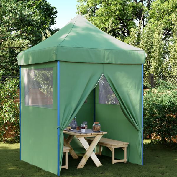 vidaXL Partytent inklapbaar pop-up met 4 zijwanden groen