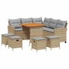 vidaXL 6-delige tuinbankset met kussens L-vormig beige polyrotan