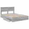 vidaXL Opslag bed met lade Grijs Sonoma 140 x 200 cm Bewerkt hout