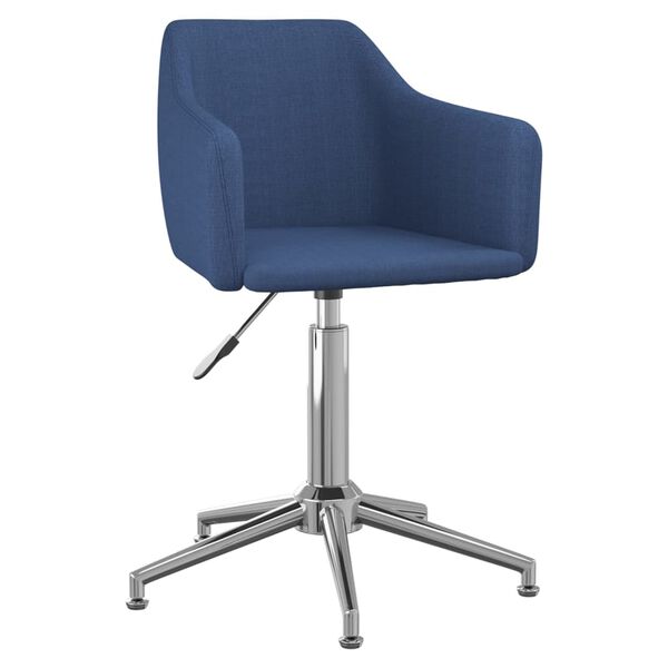 vidaXL Eetkamerstoelen draaibaar 6 st stof blauw