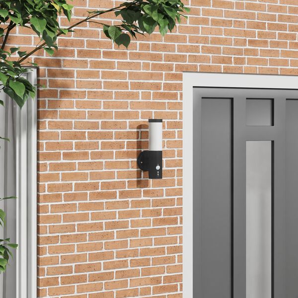 vidaXL Buiten Wandlamp Zwart 15 x 7.5 x 33 cm Roestvrij staal