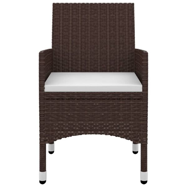 vidaXL 5-delige Tuinset met kussens poly rattan en glas